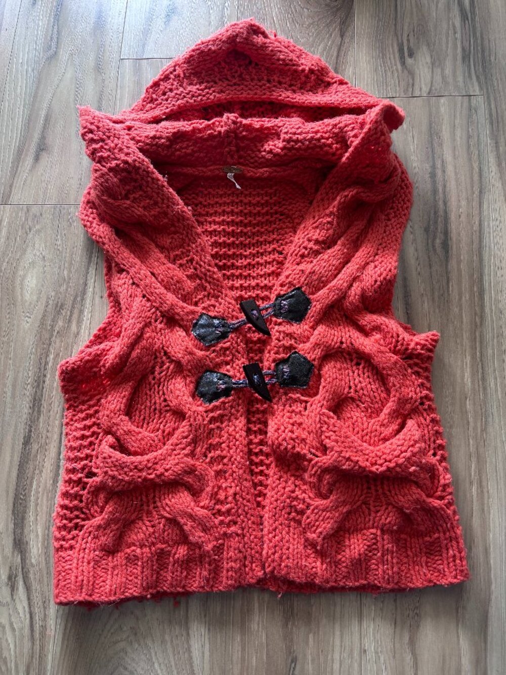 Free People Orange Wool Sweater Vest